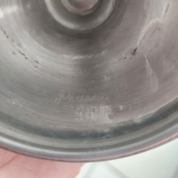 Vintage Preisner Pewter Candle Holder - Picture 3 of 3